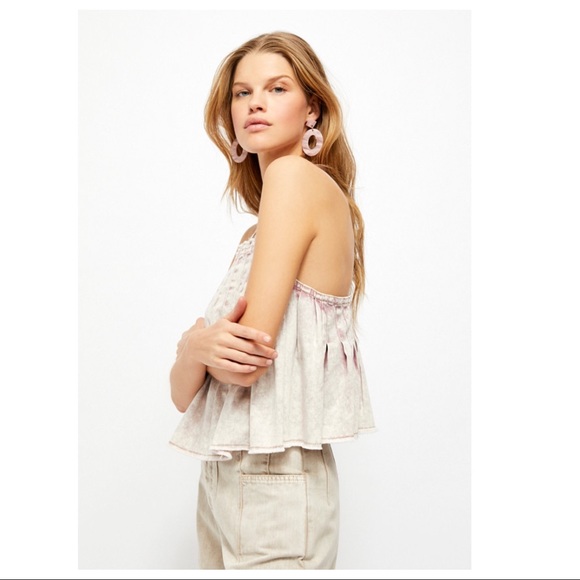FREE PEOPLE BOHO FLOWY TANK TOP CROP BABYDOLL A2C - Picture 6 of 12